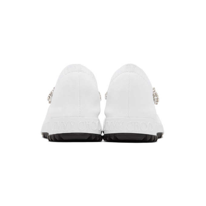 JIMMY CHOO JIMMY CHOO WHITE CRYSTAL VERONA SNEAKERS