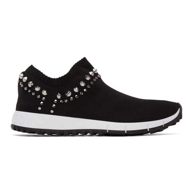 JIMMY CHOO JIMMY CHOO BLACK STUDDED VERONA SNEAKERS