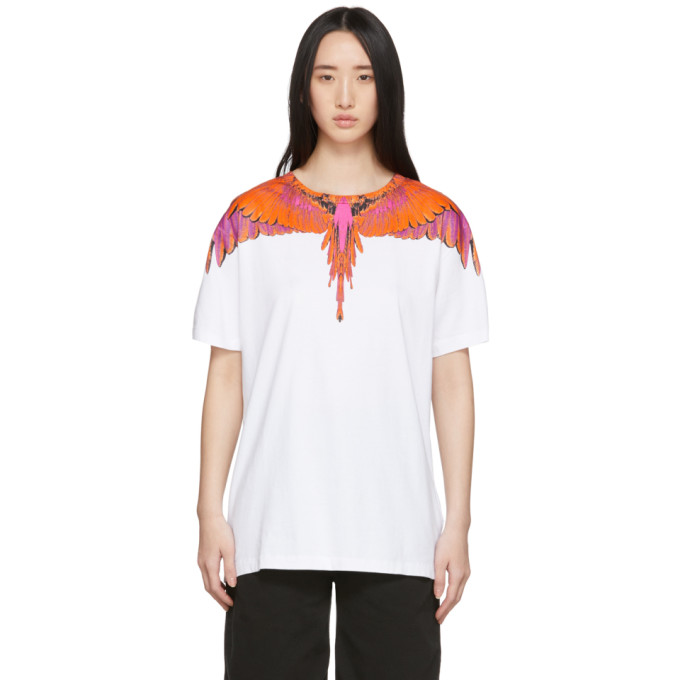 Marcelo Burlon County Of Milan White Wings T-shirt In White/red