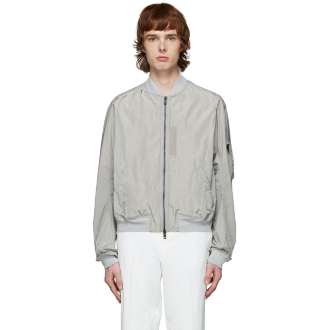 Haider Ackermann グレー ナイロン ボンバー ジャケット