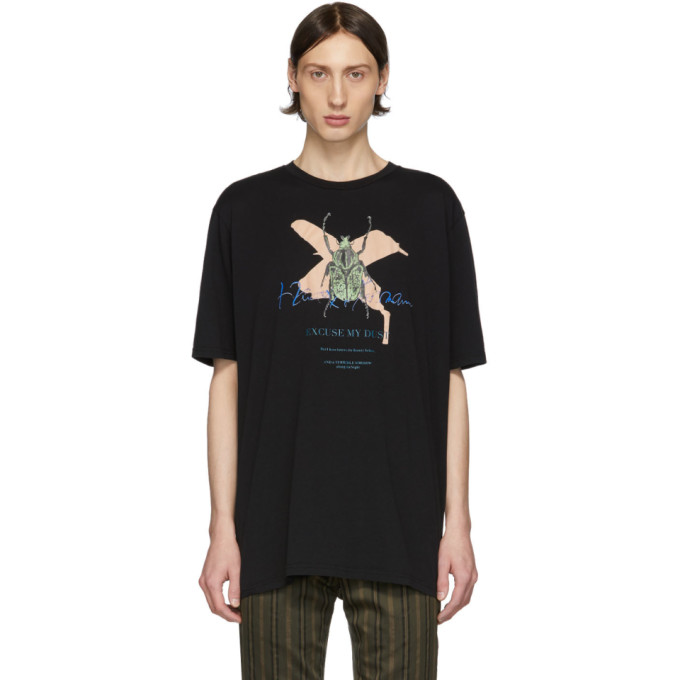 Haider Ackermann ブラック and オレンジ Excuse My Dust T シャツ