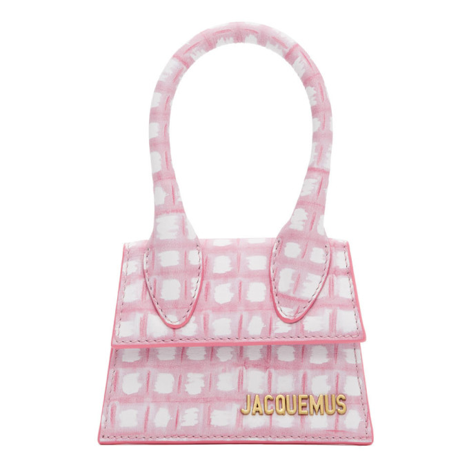 JACQUEMUS PINK CHECK 'LE CHIQUITO' CLUTCH