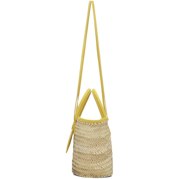 JACQUEMUS JACQUEMUS BEIGE AND YELLOW LE PANIER SOLEIL TOTE