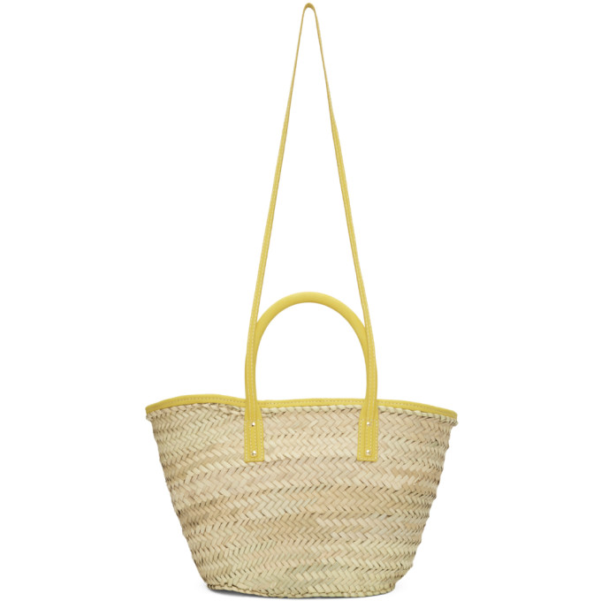 JACQUEMUS JACQUEMUS BEIGE AND YELLOW LE PANIER SOLEIL TOTE