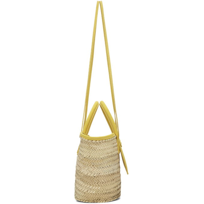 JACQUEMUS JACQUEMUS BEIGE AND YELLOW LE PANIER SOLEIL TOTE