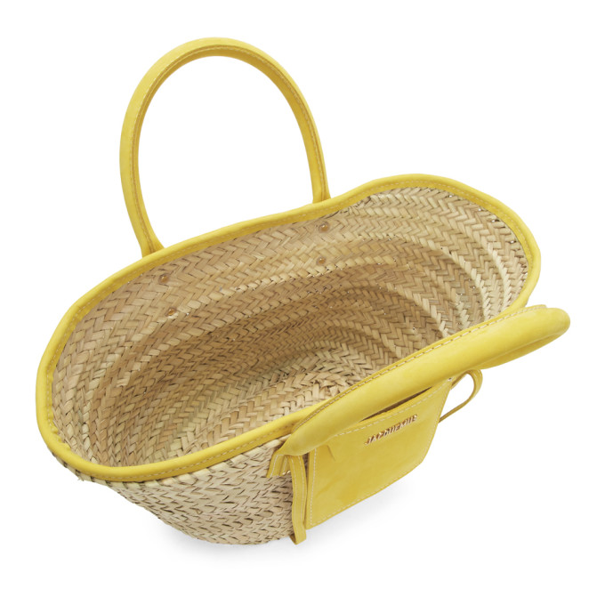 JACQUEMUS JACQUEMUS BEIGE AND YELLOW LE PANIER SOLEIL TOTE