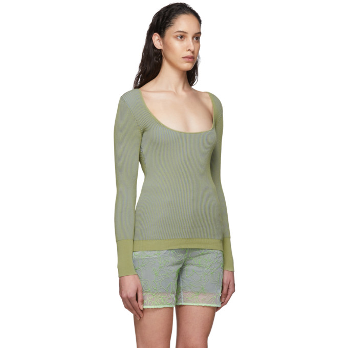 JACQUEMUS JACQUEMUS GREEN LE MAILLE ROSA SWEATER