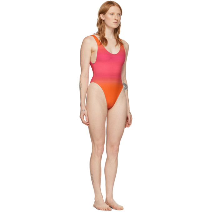 JACQUEMUS JACQUEMUS PINK AND ORANGE LE MAILLOT CAMERIO ONE-PIECE SWIMSUIT