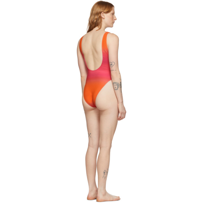 JACQUEMUS JACQUEMUS PINK AND ORANGE LE MAILLOT CAMERIO ONE-PIECE SWIMSUIT