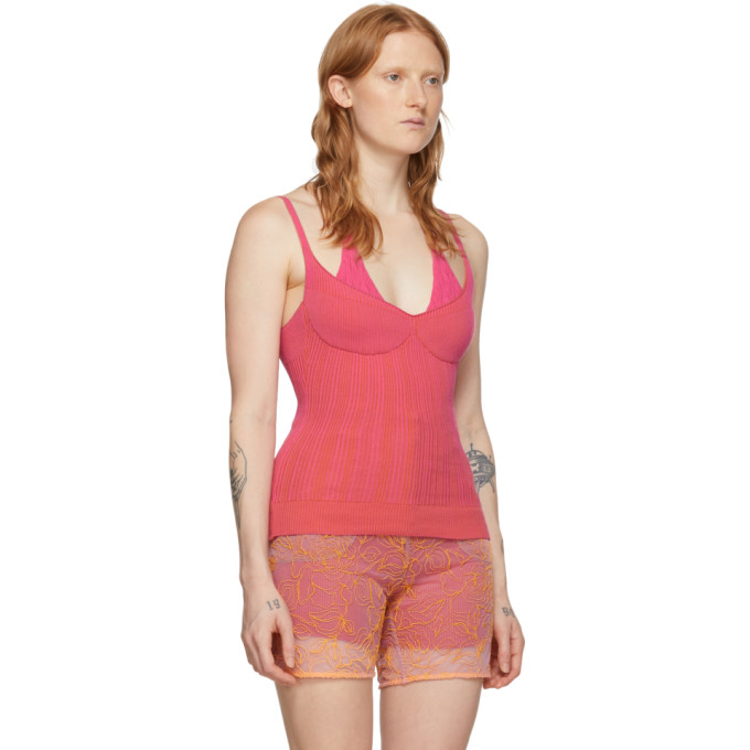 JACQUEMUS JACQUEMUS PINK AND ORANGE LA MAILLE VALENSOLE TANK TOP
