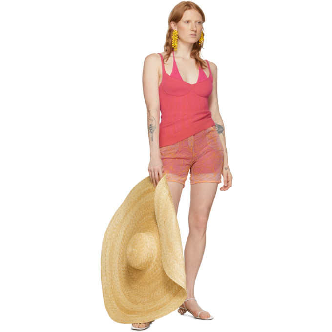 JACQUEMUS JACQUEMUS PINK AND ORANGE LA MAILLE VALENSOLE TANK TOP