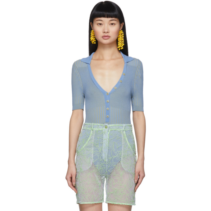 JACQUEMUS JACQUEMUS BLUE AND YELLOW LE BODY YAUCO BODYSUIT