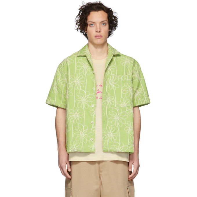 JACQUEMUS JACQUEMUS GREEN LA CHEMISE JEAN SHORT SLEEVE SHIRT