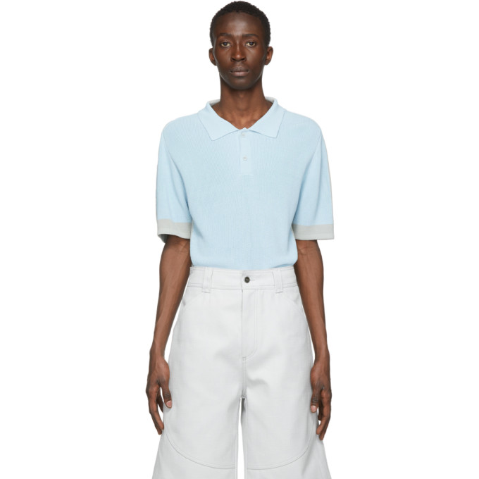 JACQUEMUS JACQUEMUS BLUE AND GREY LE POLO EN MAILLE POLO