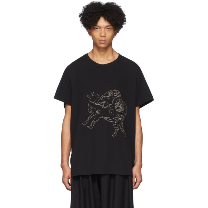 Yohji Yamamoto Black Asakura T-shirt