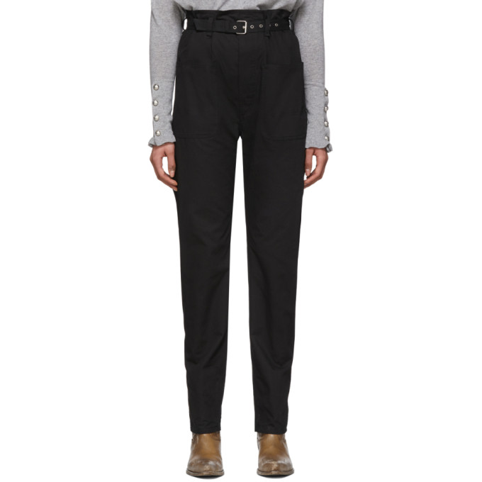 ISABEL MARANT ISABEL MARANT BLACK KELINNY PAPER BAG TROUSERS