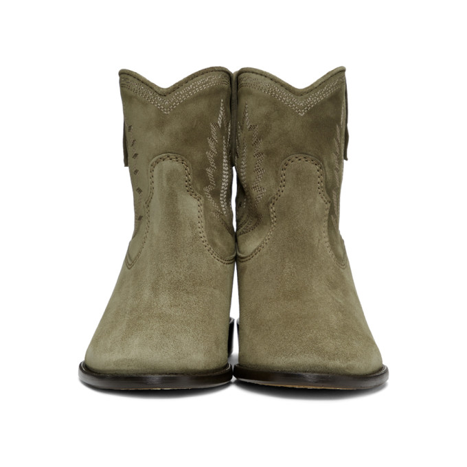 ISABEL MARANT ISABEL MARANT TAUPE EMBROIDERED CRISI BOOTS