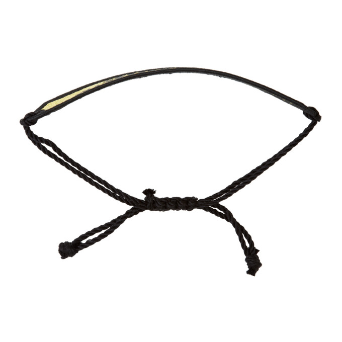 OFF-WHITE OFF-WHITE YELLOW LOGO MACRAME BRACELET