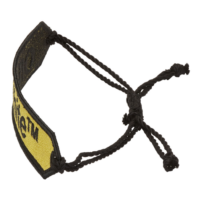 OFF-WHITE OFF-WHITE YELLOW LOGO MACRAME BRACELET