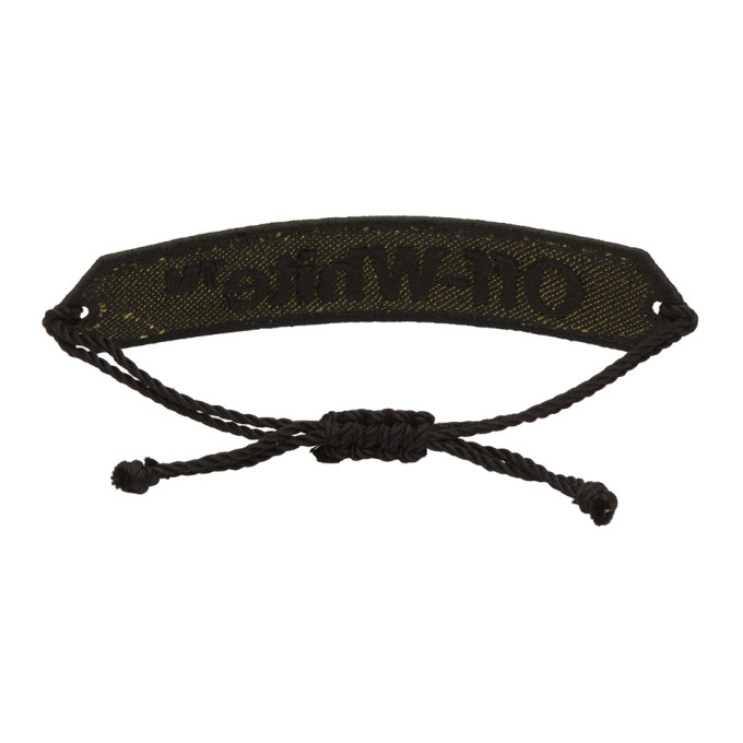 OFF-WHITE OFF-WHITE YELLOW LOGO MACRAME BRACELET