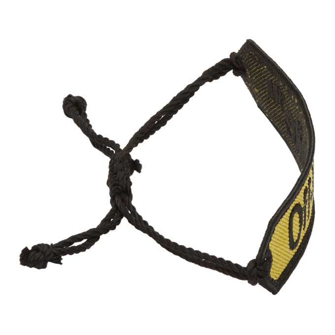 OFF-WHITE OFF-WHITE YELLOW LOGO MACRAME BRACELET