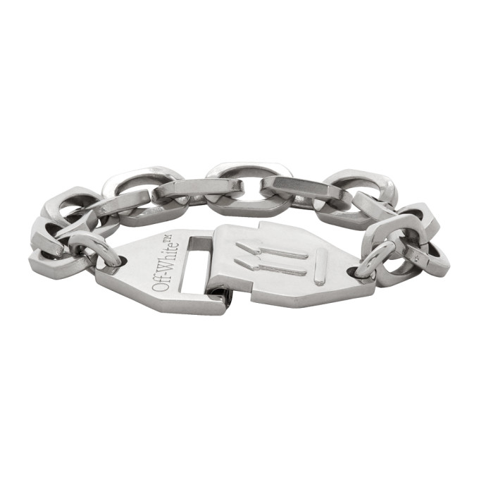 Off-white Arrow Detail Chain Bracelet In Silver