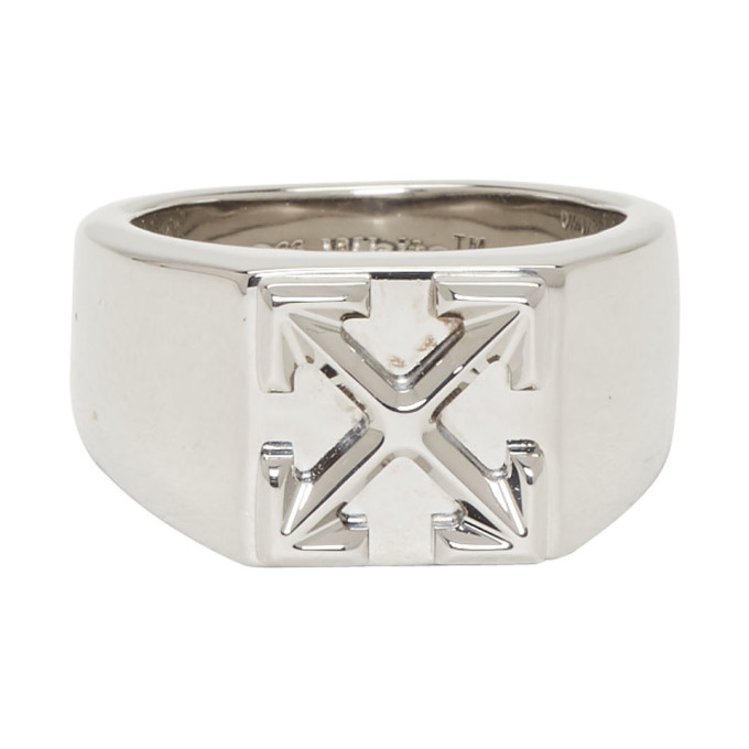 OFF-WHITE OFF-WHITE SILVER ARROW RING