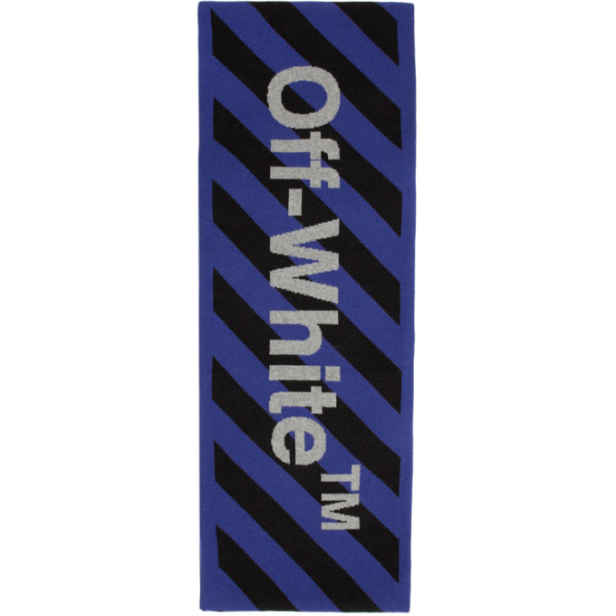 OFF-WHITE OFF-WHITE BLUE AND BLACK ARROWS SCARF