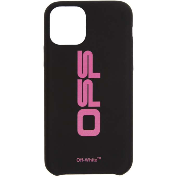 OFF-WHITE OFF-WHITE BLACK AND PINK WAVY LOGO IPHONE 11 PRO CASE