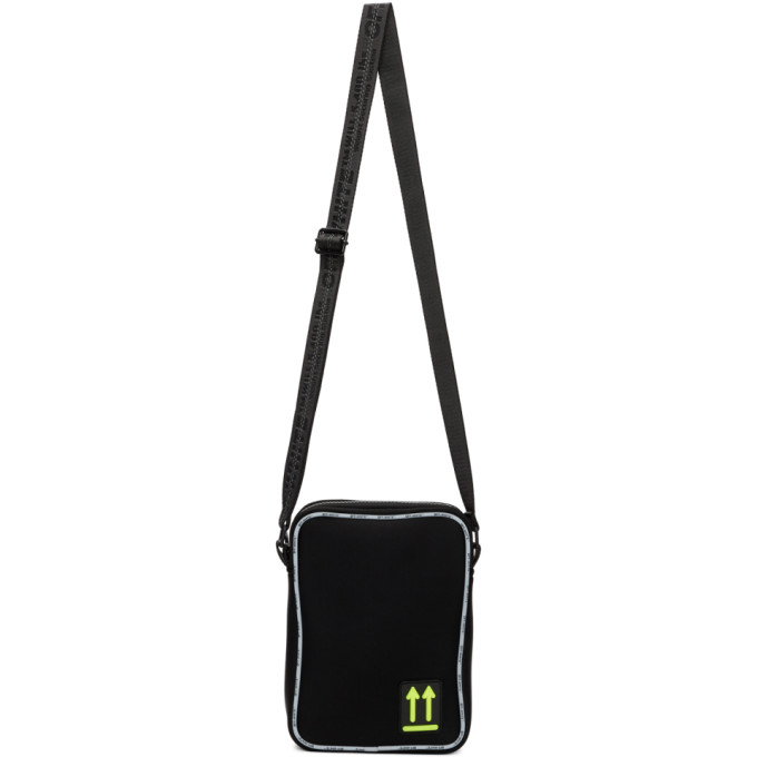 OFF-WHITE OFF-WHITE BLACK BONDED JERSEY MAN BAG