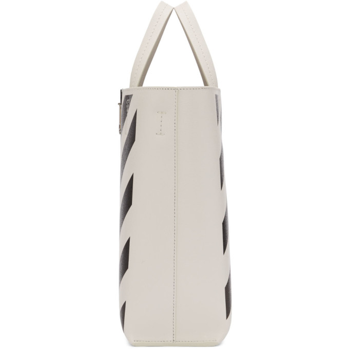 OFF-WHITE OFF-WHITE WHITE AND BLACK DIAG TOTE