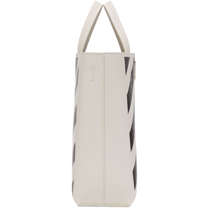OFF-WHITE OFF-WHITE WHITE AND BLACK DIAG TOTE