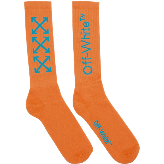 Off-white Orange And Blue Arrows Socks In Orange/ltbl