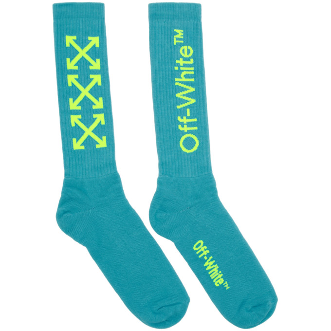 Off-white Blue And Yellow Arrows Socks In Blue/yellow