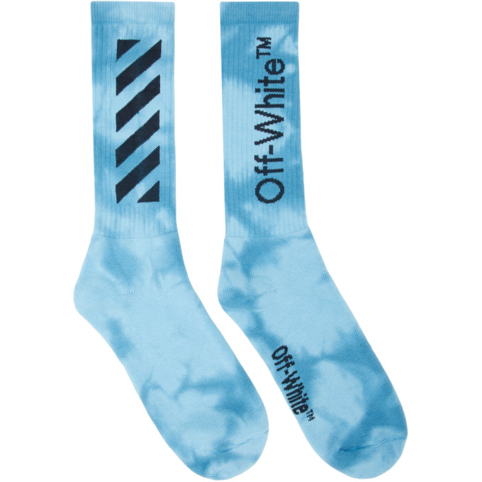 Off-white 蓝色 Diag 扎染中筒袜 In Light Blue