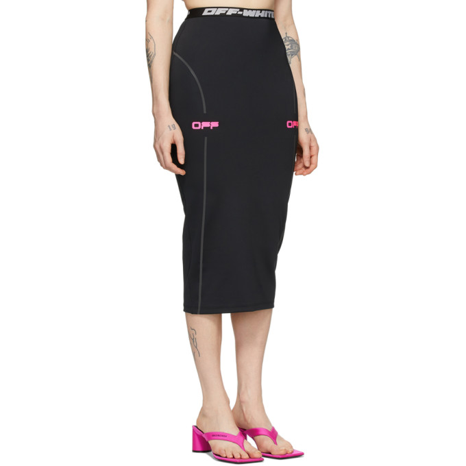 OFF-WHITE OFF-WHITE BLACK AND PINK OFF ACTIVE PENCIL SKIRT