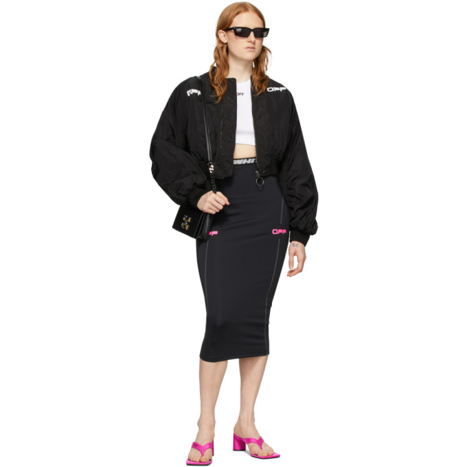 OFF-WHITE OFF-WHITE BLACK AND PINK OFF ACTIVE PENCIL SKIRT
