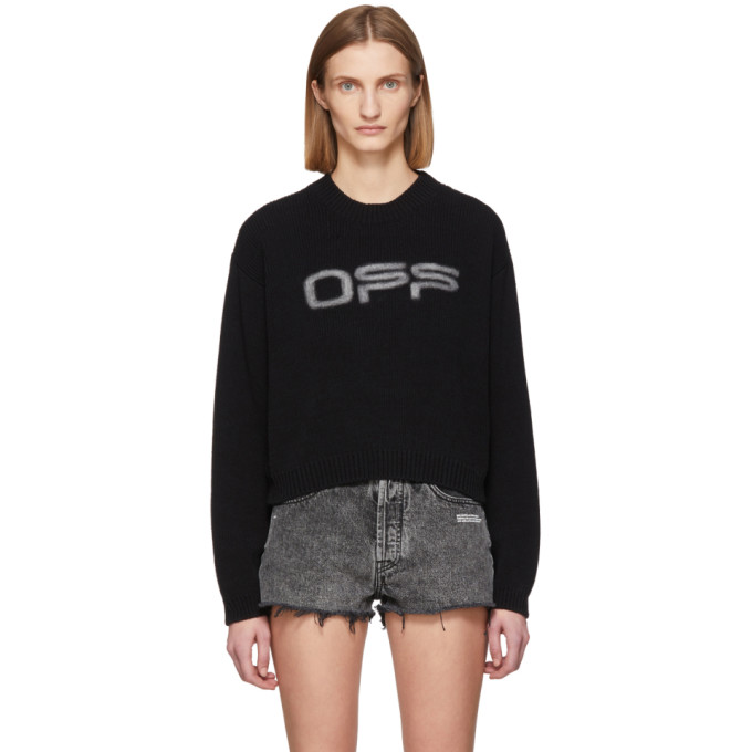 OFF-WHITE OFF-WHITE BLACK LOGO KNIT SWEATER