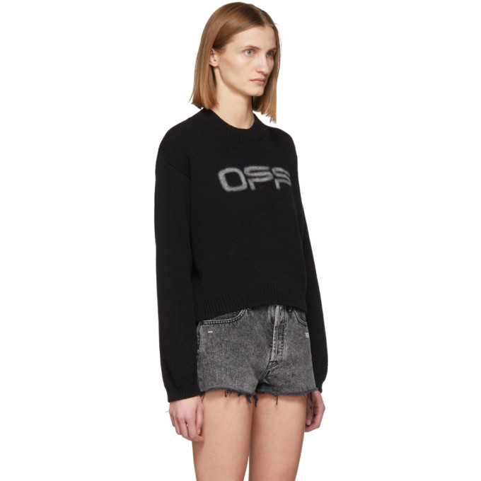 OFF-WHITE OFF-WHITE BLACK LOGO KNIT SWEATER
