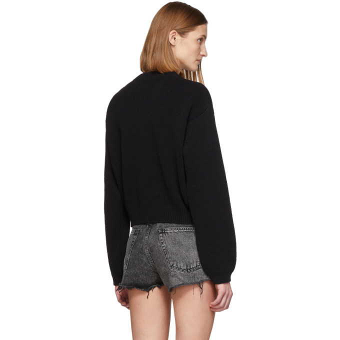 OFF-WHITE OFF-WHITE BLACK LOGO KNIT SWEATER