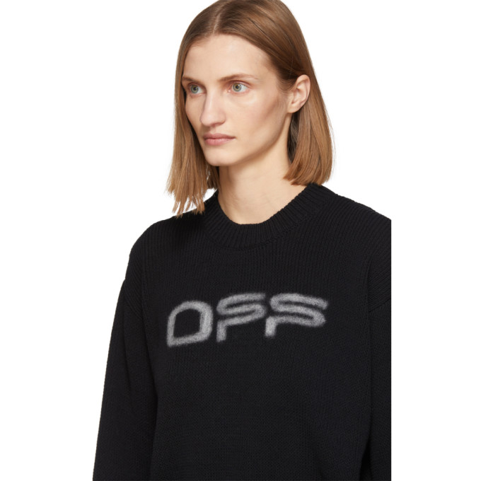 OFF-WHITE OFF-WHITE BLACK LOGO KNIT SWEATER