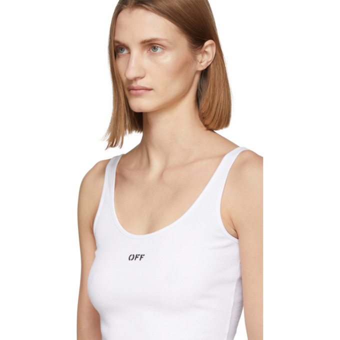 OFF-WHITE OFF-WHITE WHITE RIB TANK TOP