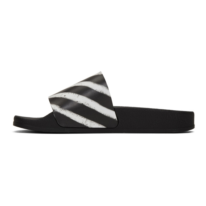 OFF-WHITE OFF-WHITE BLACK SPRAY STRIPES SLIDES