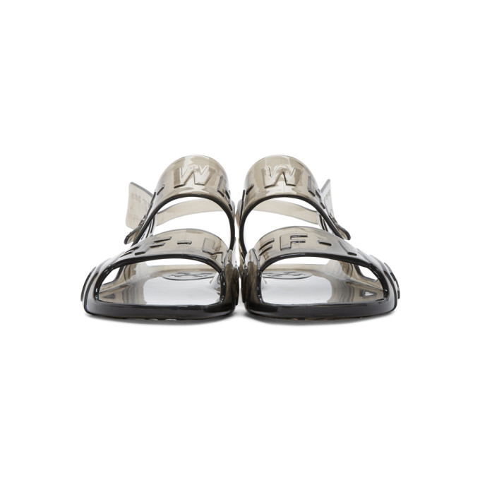 OFF-WHITE OFF-WHITE BLACK JELLY ZIP-TIE SANDALS