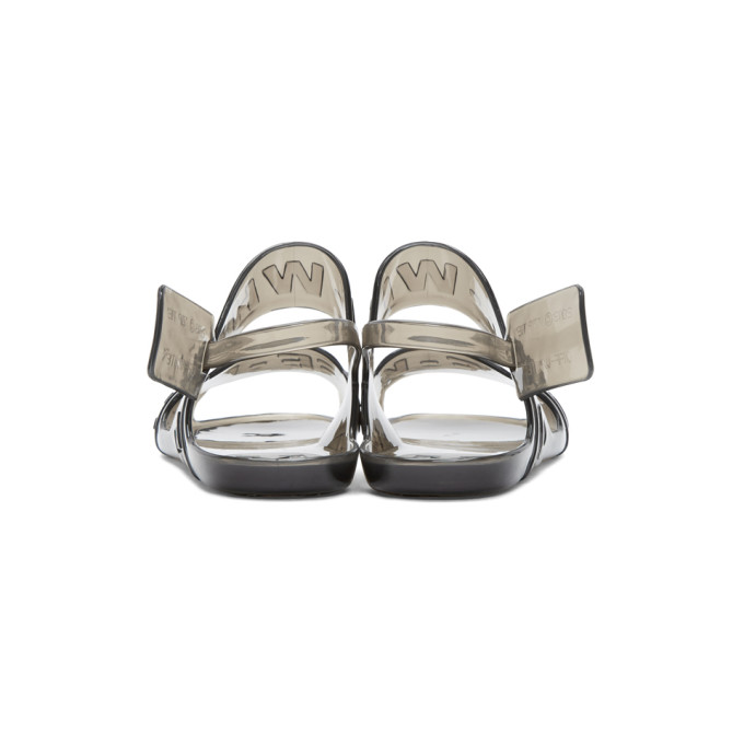 OFF-WHITE OFF-WHITE BLACK JELLY ZIP-TIE SANDALS