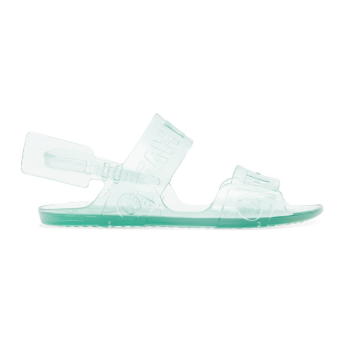 OFF-WHITE OFF-WHITE BLUE JELLY ZIP-TIE SANDALS