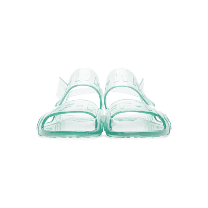 OFF-WHITE OFF-WHITE BLUE JELLY ZIP-TIE SANDALS