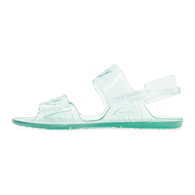 OFF-WHITE OFF-WHITE BLUE JELLY ZIP-TIE SANDALS