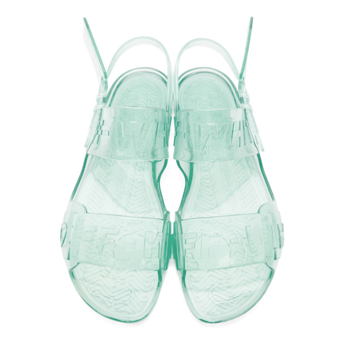 OFF-WHITE OFF-WHITE BLUE JELLY ZIP-TIE SANDALS