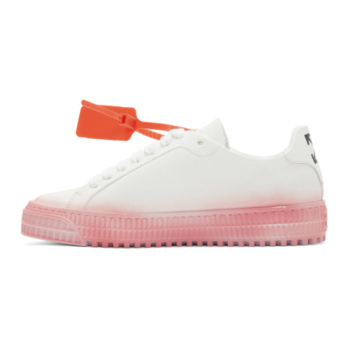OFF-WHITE WHITE & PINK DÉGRADÉ ARROWS SNEAKERS
